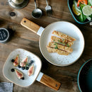 GobekUsa Ceramic Wood Handle Bowl: Nordic Style Salad & Noodle Tableware