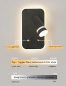 GobekUsa LED Wall Sconce Lamp Touch Switch USB Bedside Reading Light Tri-color Diammable