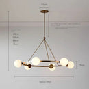 GobekUsa Glass Ball Chandelier LED Hanging Lamp Modern Nordic Style Pendant Light