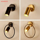 GobekUsa LED Gold Round Ring Wall Lamp Ceiling Light for Bedroom Wall Sconce