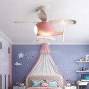 GobekUsa Aircraft LED Chandelier Ceiling Fan Light Remote Dimming Kids Room Bedroom Decor