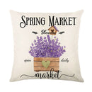 GobekUsa Lavender Flower Linen Pillowcase for Sofa Car, Living Room Decor, Throw Pillow Case