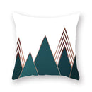 GobekUsa Geometric Leaf Flower Pillowcase Teal Blue Sofa Car Home Decor Throw Cover