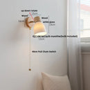 GobekUsa Iron Wood LED Wall Light Fixture Rotate Bedside Lamp Aplique Pared