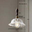 GobekUsa LED Walnut Wood Pendant Light Clear Glass Copper Switch Decor