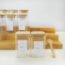 GobekUsa Glass Jar with Bamboo Lid - Food Storage Container for Tea, Coffee, and More