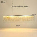 GobekUsa LED Aluminum Tassel Chandelier: Modern Dimmable Light for Living Room, Hotel, Hall