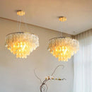 GobekUsa Gold Chrome Metal Shell Chandelier for Restaurant Living Room Hotel Hall