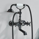GobekUsa Dual Handle Luxury Bathtub Faucet with Handheld Shower Mixer