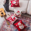 GobekUsa Christmas Snowflake Elk Embroidered Pillowcases - Festive Decorative Cushion Cover