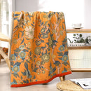 GobekUsa 100% Cotton Large Bath Towel 80x160cm - Absorbent, Quick-Drying, Four Seasons, Flowers and Bird Design