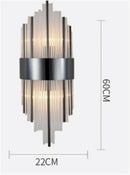 GobekUsa Black Gold Crystal Wall Sconce LED Light for Bedroom Living Room Home Décor