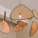 GobekUsa Leaf Grid Handmade Rattan Screen Chandelier for Modern Living Room and Bedroom