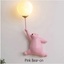 GobekUsa Bear Wall Lamp | Cute Nordic Cartoon Design for Girls Bedroom, Study, Dormitory