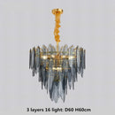 GobekUsa Gold Metal Chain LED Pendant Lights for Modern Luxury Living Room