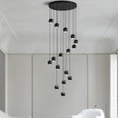 GobekUsa Globe Lens Metal Chandelier for Living Room Kitchen Bedroom Cafe Staircase Villa