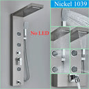 GobekUsa Black LED Shower Faucet Panel with Waterfall Rain System & Massage Spa Spout