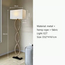 GobekUsa Hemp Rope Fabric Shade LED Floor Lamp for Nordic Retro Wabi Sabi Style