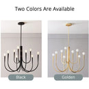 GobekUsa Gold Metal Chandelier: Modern Nordic LED Lighting for Living Room, Kitchen, Dining Room
