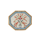 GobekUsa Baroque Flowers Fringe Placemat Set- Luxury Cotton Linen Retro Hexagon Table Mats
