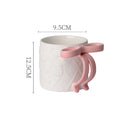 GobekUsa Bowknot Ceramic Mug & Saucer Set - Tea, Coffee, Juice Cup for Dining Table