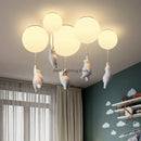 GobekUsa Kids Cartoon Panda Polar Bear Ceiling Light Chandelier for Boys and Girls' Bedroom