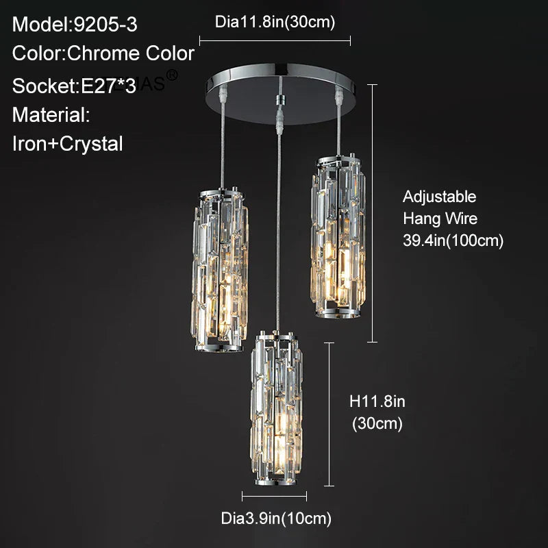 GobekUsa Gold Crystal Chandelier: Elegant Dining Room Pendant Lighting, photo 9 of 15