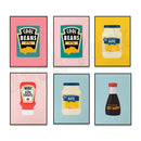 GobekUsa Blue Cool Beans Pesto Pasta Food Art Poster Soy Pun