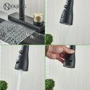 GobekUsa Black Kitchen Faucet: Flexible Pull Out 3 Nozzle Mixer Tap