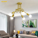 GobekUsa Gold Black Sputnik Chandelier Pendant Light for Living Room Bedroom Farmhouse