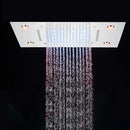 GobekUsa LED Shower Faucet Ceiling Mount Rainfall Waterfall Head Shower Set