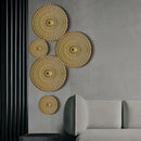 GobekUsa Geometric Golden Metal Wall Hanging Round Ornaments - Room Decoration Accessories