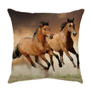 GobekUsa Galloping Horse Pillowcase: Wild Horse Print Linen Cushion Cover for Home Decoration