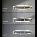 GobekUsa Black Ring LED Pendant Chandelier for Table Dining Living Kitchen Island Lighting