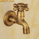GobekUsa Antique Brass Finish Wall Mount Garden Bibcock Faucet
