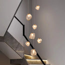 Modern Ring Pendant Chandelier in Iron, Acrylic, Glass