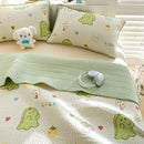 GobekUsa Cartoon Print Foldable Bed Cover Set | Cotton Quilted Cushion Mat