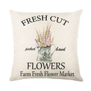 GobekUsa Lavender Flower Linen Pillowcase for Sofa Car, Living Room Decor, Throw Pillow Case