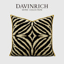 GobekUsa Gold Zebra Pattern Jacquard Pillow Cover - Modern Luxury Decor
