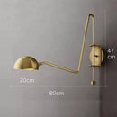 GobekUsa Black/Gold Lustre Copper Swing Arm Wall Lamp for Modern Living Spaces