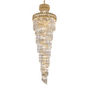 GobekUsa Gold Stainless Steel Crystal Chandelier for Long Villa Staircase Lighting