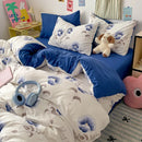 GobekUsa Cartoon Pattern Cotton Bed Sets Quilt Cover Sheet Pillowcase Bedclothes