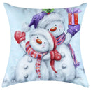GobekUsa Christmas Pillowcase Deer Santa Tree Bear Print Cushion Cover