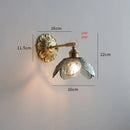 GobekUsa Green Glass LED Wall Lamp with Copper Base for Bedroom Living Room