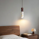 GobekUsa LED Terrazzo Pendant Lamp White Stone Wood Hanging Light