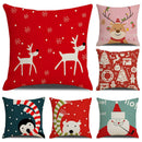 GobekUsa Christmas Cartoon Animal Linen Pillowcase: Deer, Bear, & More for Festive Home Decor