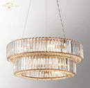 GobekUsa Halo Elliana Crystal Chandelier Pendant Light - Elegant Tiered Round Hanging Lamp for Home