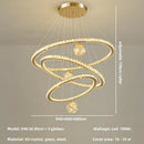 GobekUsa Crystal LED Chandelier: Modern Living Room Pendant Lights, Glass Globe Hanging Lamp