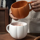 GobekUsa Halloween Pumpkin Ceramic Mug with Retro Enamel Handle for Coffee Milk Tea