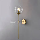 GobekUsa Golden Round Glass Wall Sconce: Modern Nordic Lighting Fixture for Home Decor